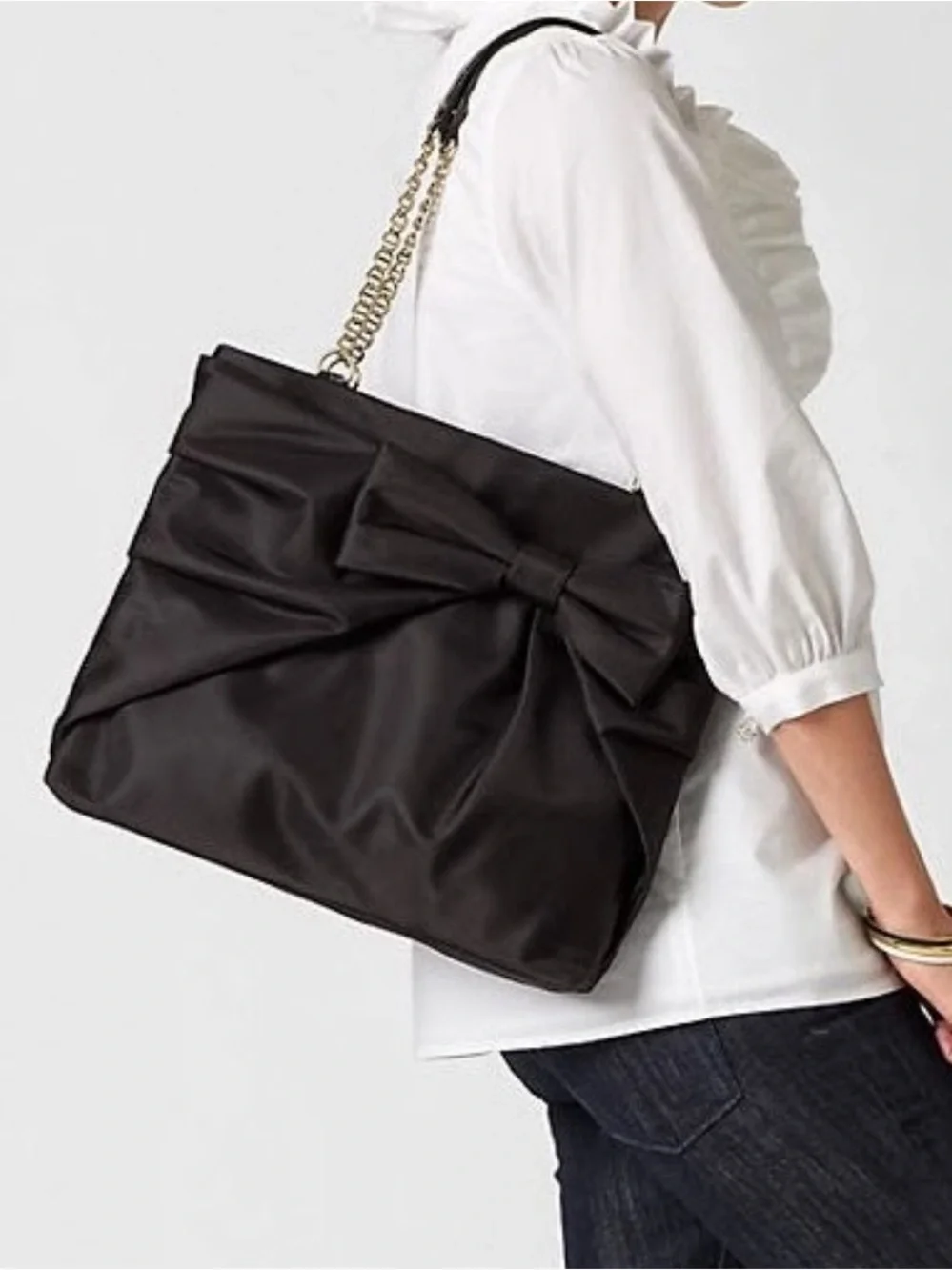 Kate Spade Esther Black Bow Nylon Shoulder Bag